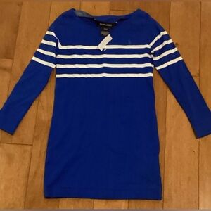 NWT- Ralph Lauren Dress Girls Toddler Size 3/3T- Blue with white stripes